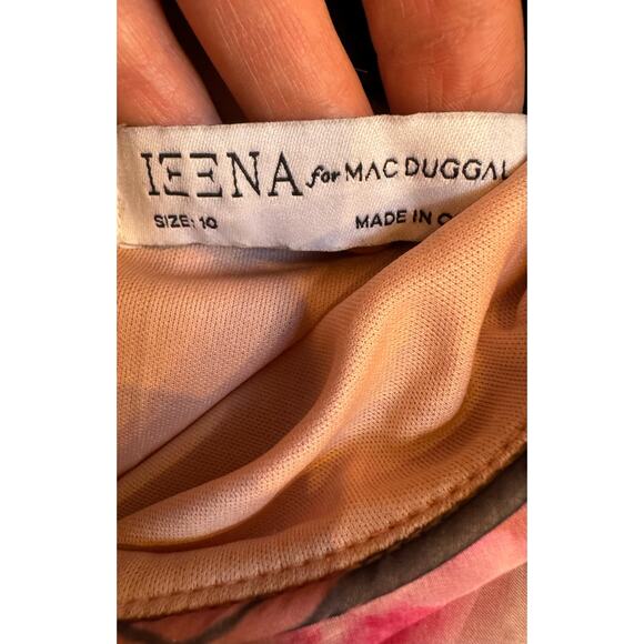 Mac Duggal Ruffled Cape Overlay Dress - Rose Multi - Size 10 - Picture 6 of 6